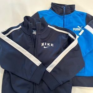 Nike and Puma toddler athletic jacket